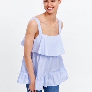 Zara Sleeveless Flutter Top